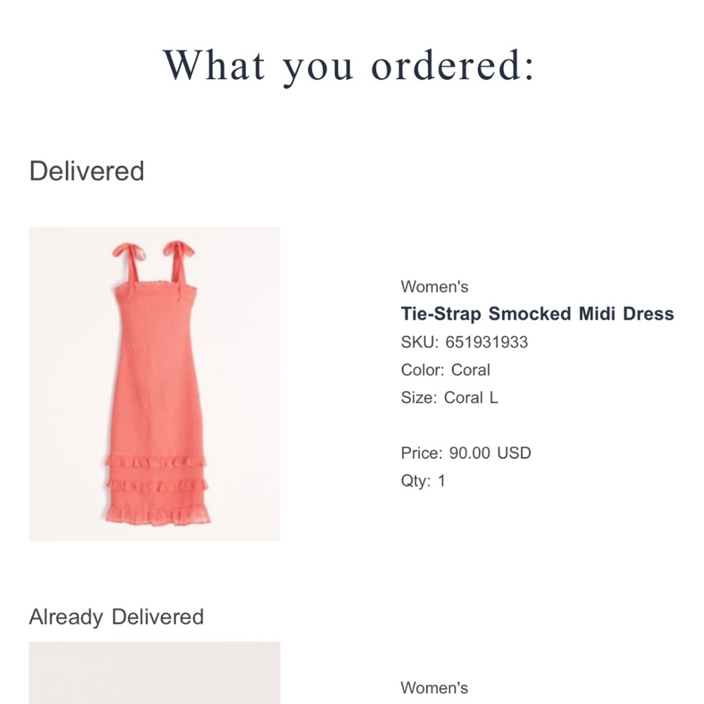 Abercrombie and fitch tie-strap smocked midi dress